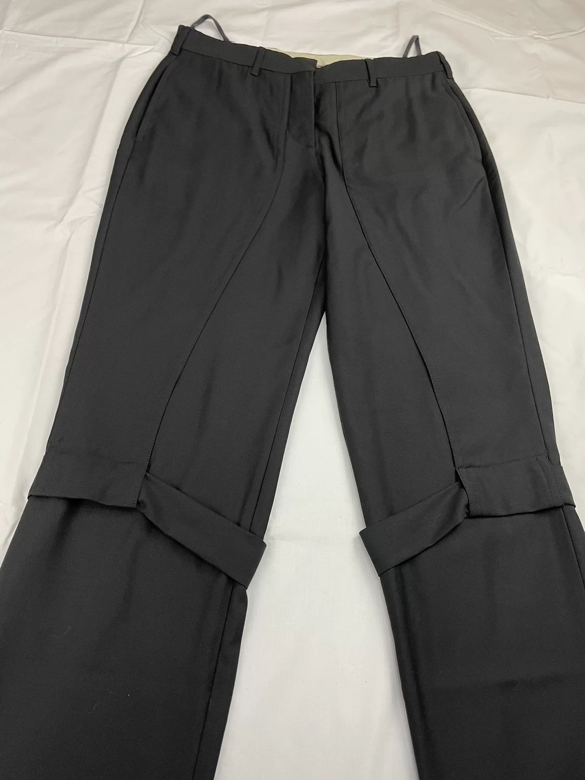 Helmut Lang 2004 Lace-Up Black Dress Pants