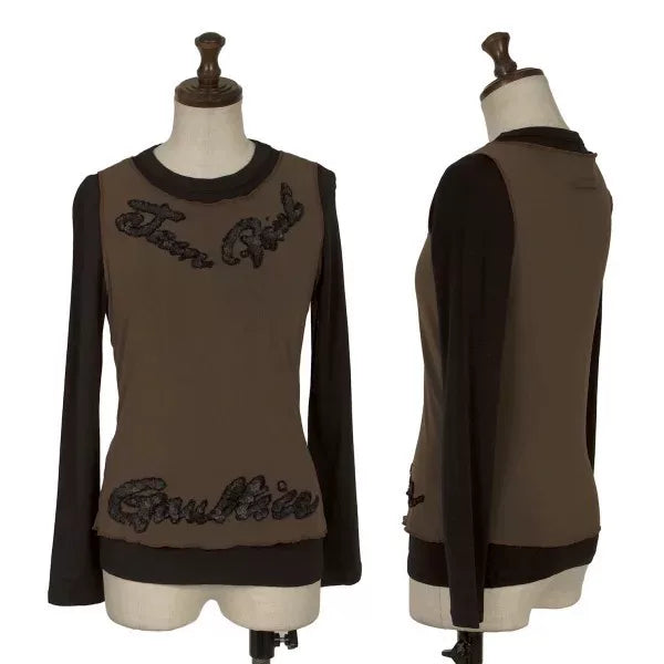 Jean Paul Gaultier Vintage Brown Floral Mesh Top