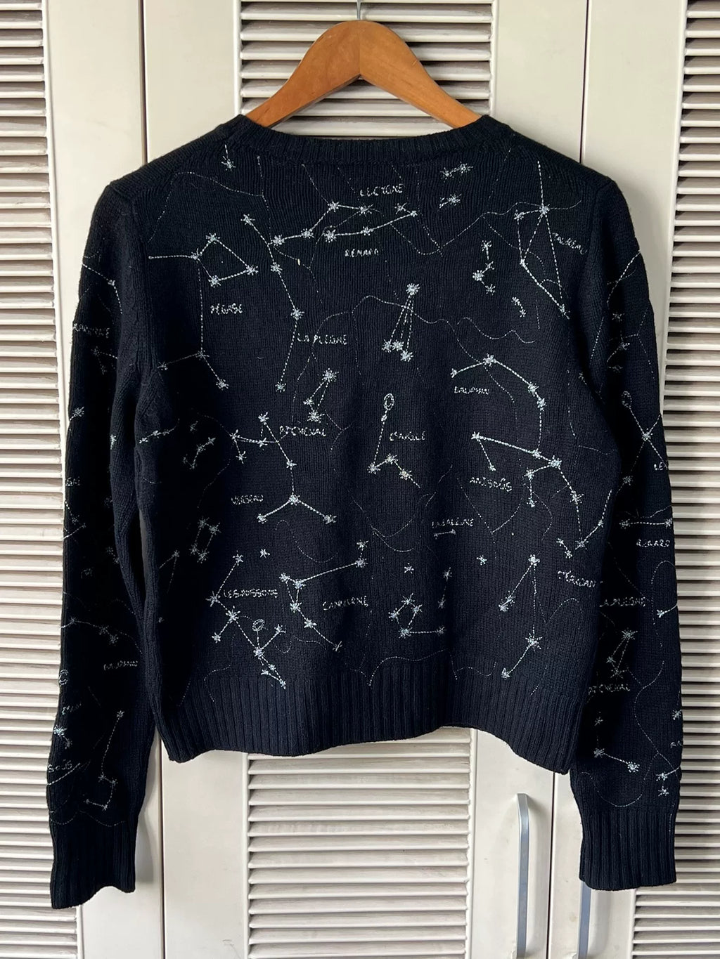 Dior Embroidered Constellation Black Cashmere Sweater