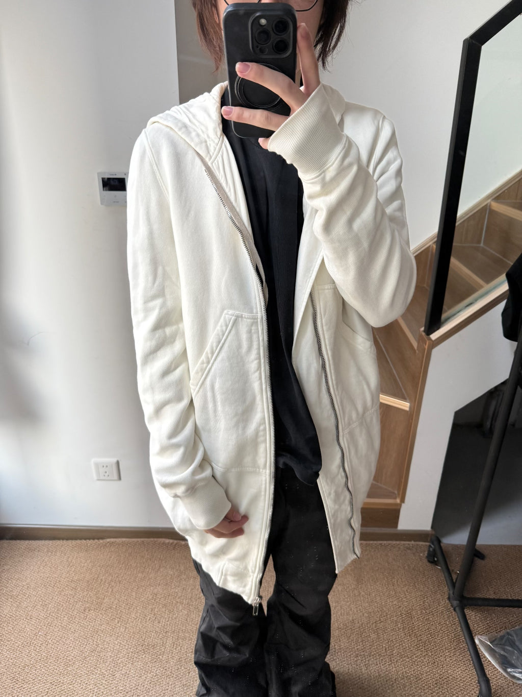 Rick Owens Off-White Hooded Jacket