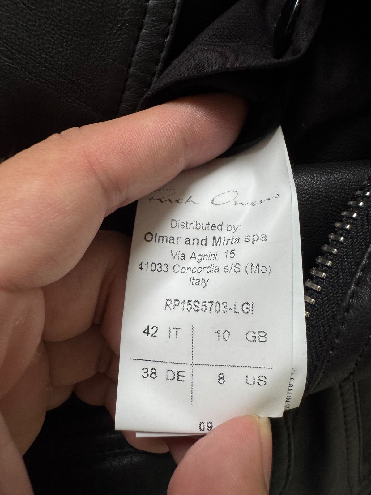Rick Owens biker leather jacket