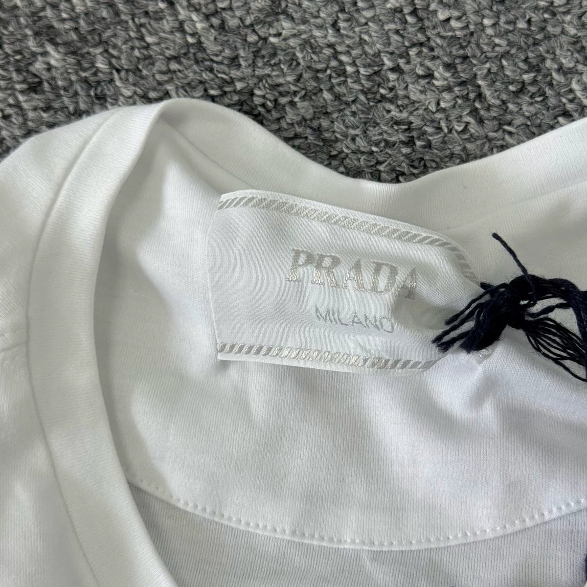 Prada white triangle logo short-sleeve T-shirt