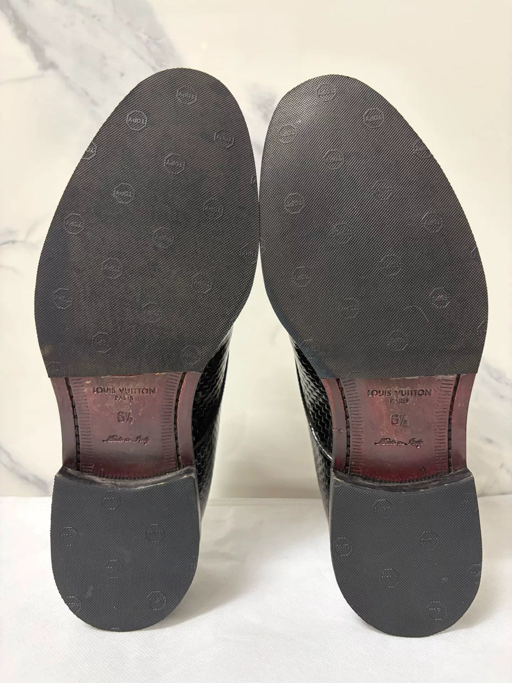 Louis Vuitton Black Snake Print Leather Shoes