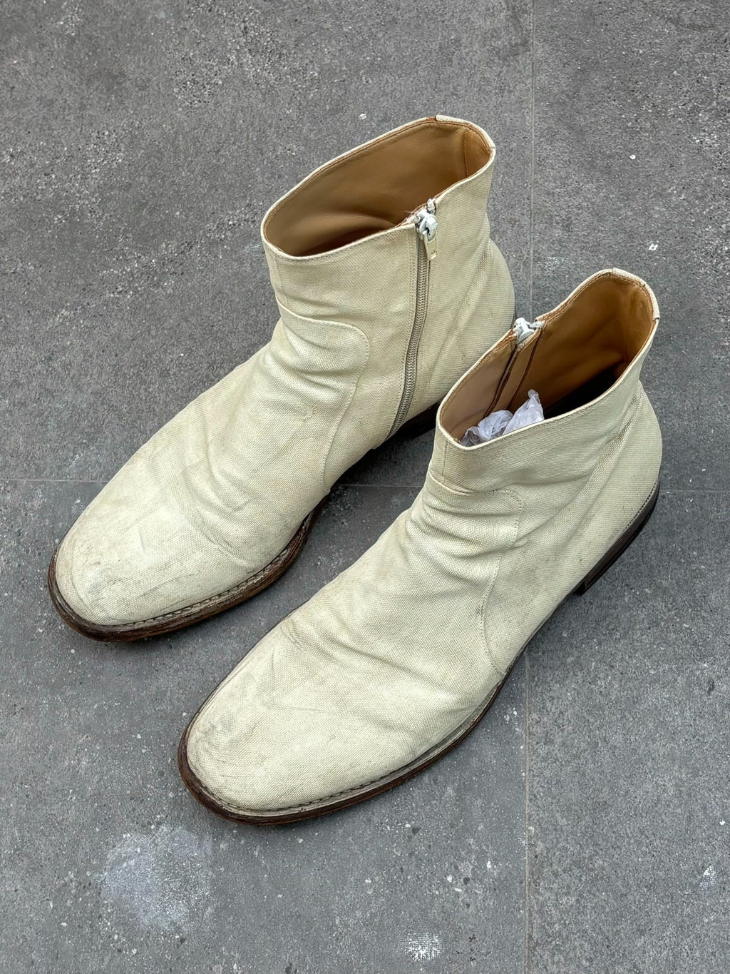 Maison Martin Margiela | 2000s Designer Era Painted Side-Zip Ankle Boots