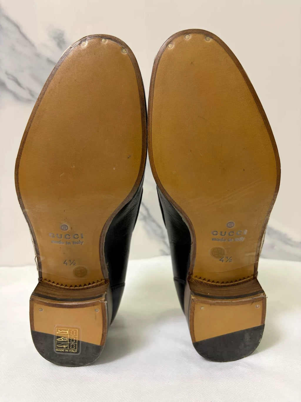 Gucci Black Horsebit Web Leather Loafers