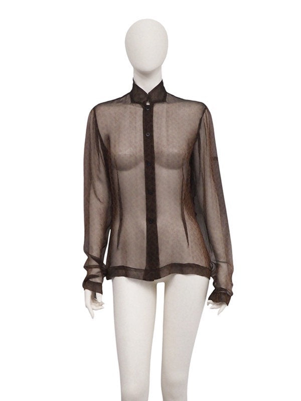 Dries Van Noten AW96 Black Polka Dot Silk Shirt