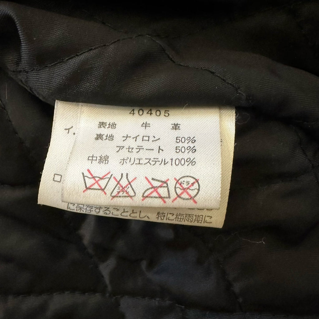 Vintage Harley Davidson Heavyweight Cowhide Flame Embroidered Leather Jacket