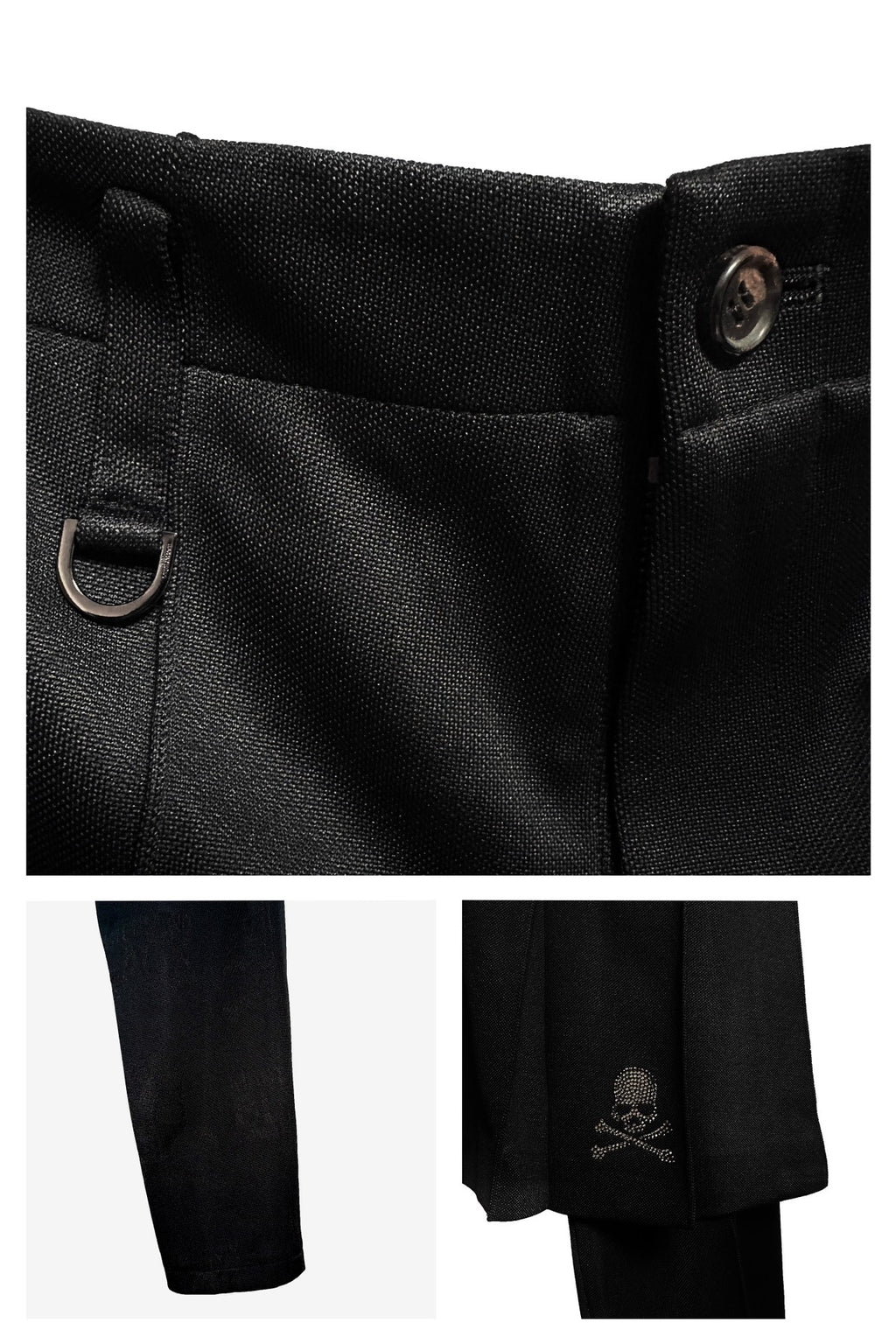Mastermind Japan x Comme Des Garcons Black Skirt Rhinestone Skull Pants