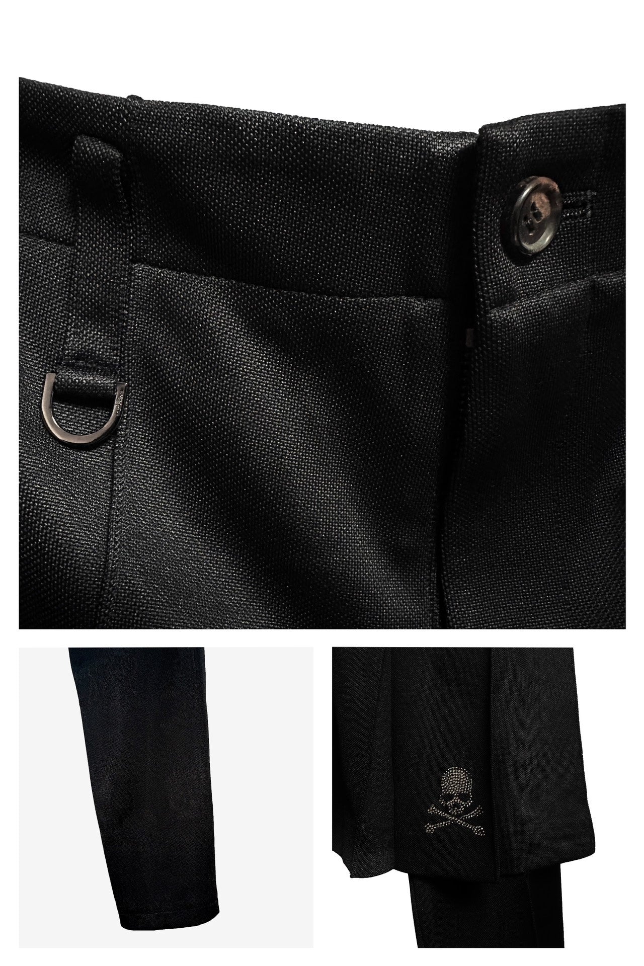 Mastermind Japan x Comme Des Garcons Black Skirt Rhinestone Skull Pants