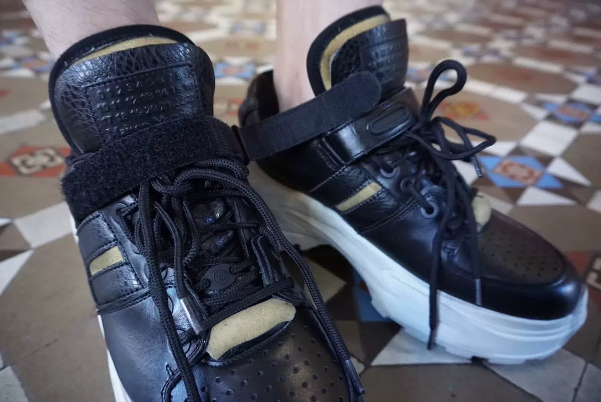 Maison Margiela FW19 Black Retro Platform Sneakers