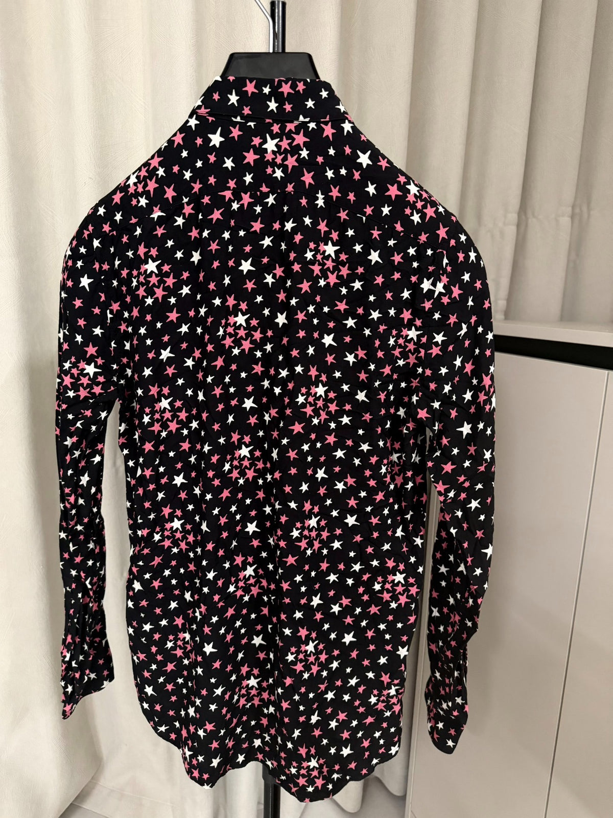Saint Laurent Paris FW16 Pink White Star Shirt by Hedi Slimane