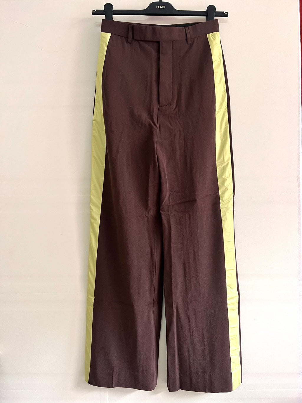 Rick Owens FW18 Striped Side Wool Wide-Leg Pants