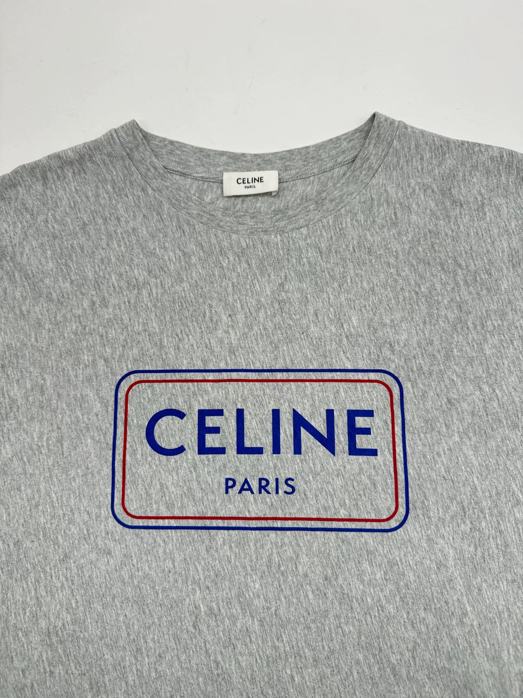 Celine SS26 Grey Logo Print Short Sleeve T-Shirt