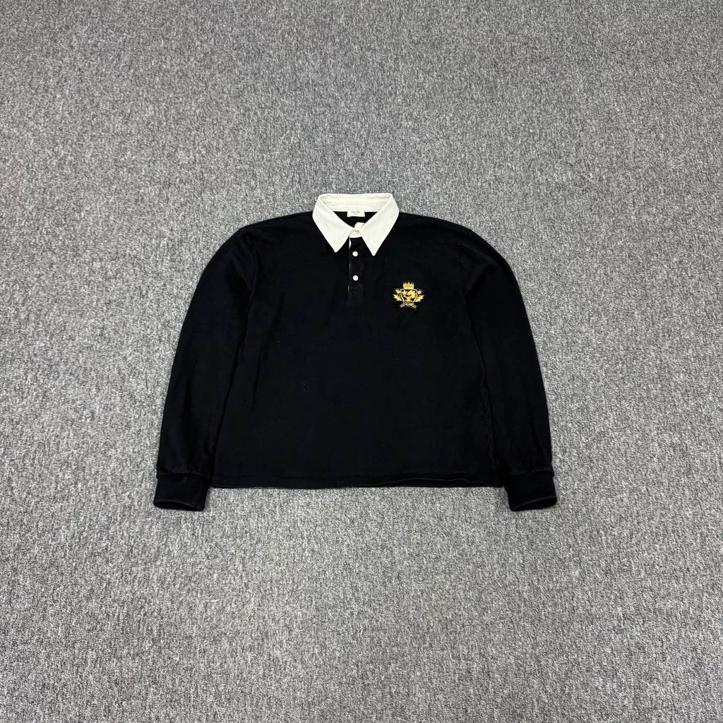 Celine SS25 Black Long Sleeve Polo Top