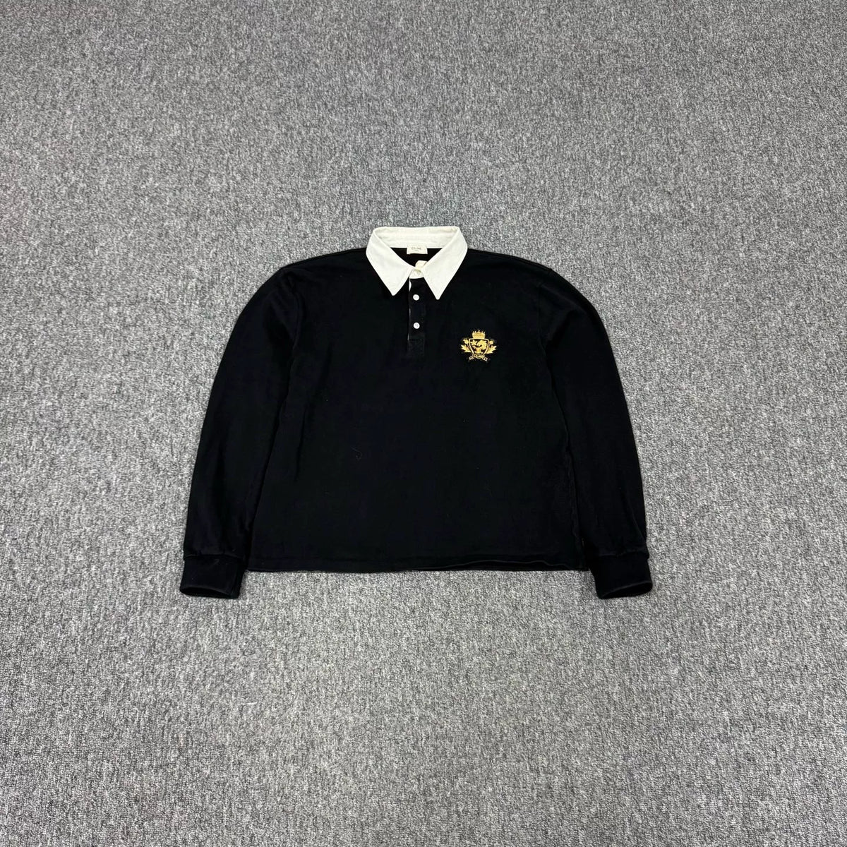 Celine SS25 Black Long Sleeve Polo Top
