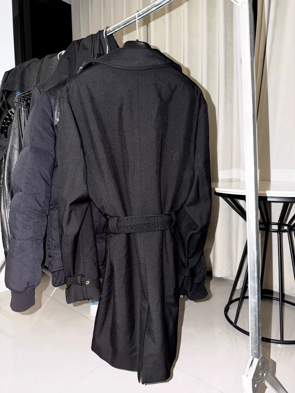 Saint Laurent Paris FW17 Black Wool Trench Coat