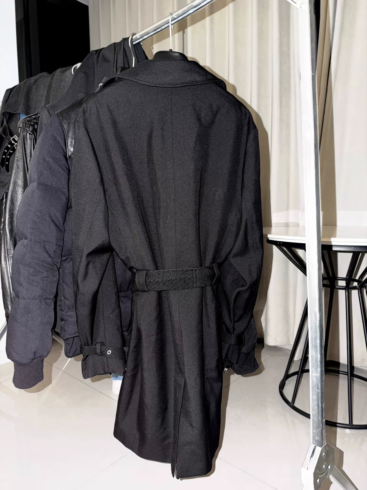 Saint Laurent Paris FW17 Black Wool Trench Coat