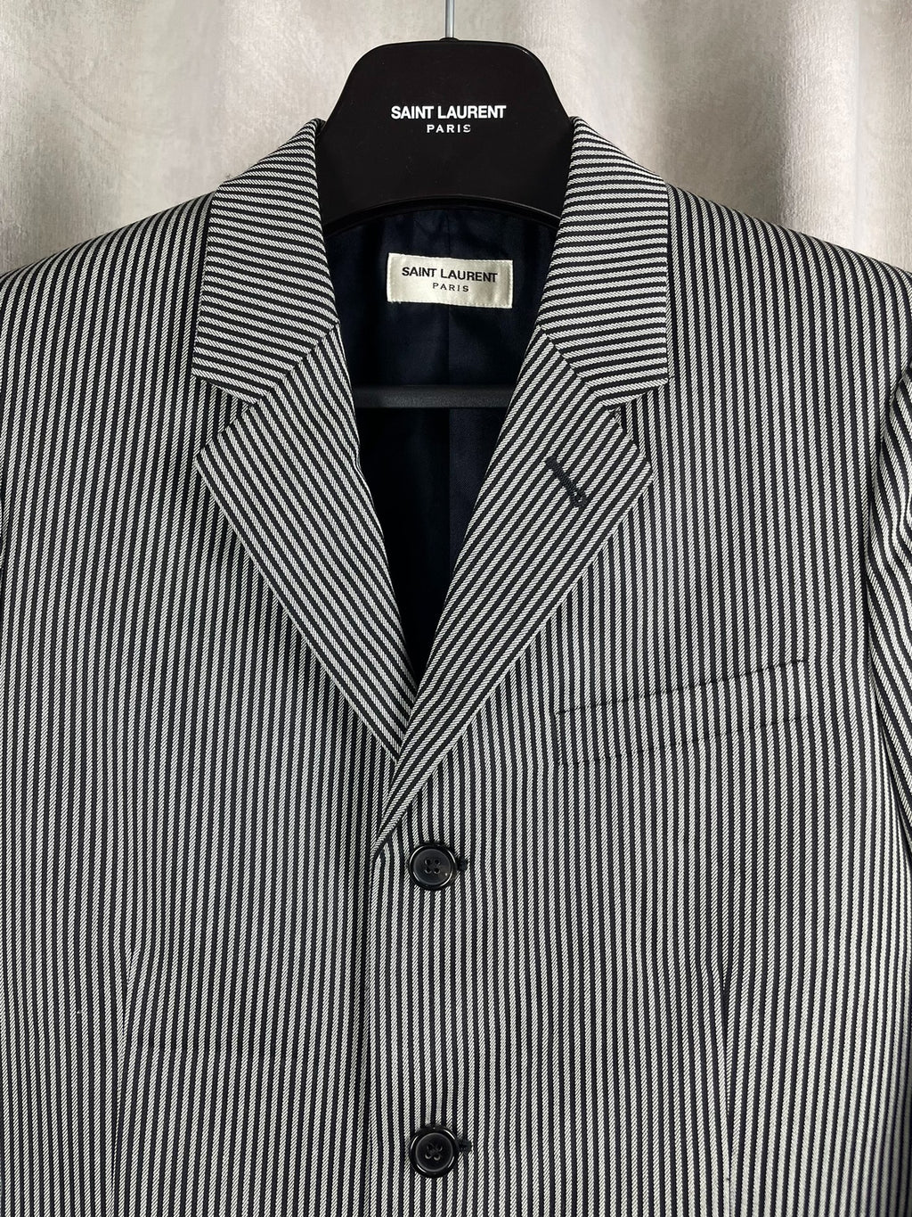 Saint Laurent SS15 Black White Stripe Suit