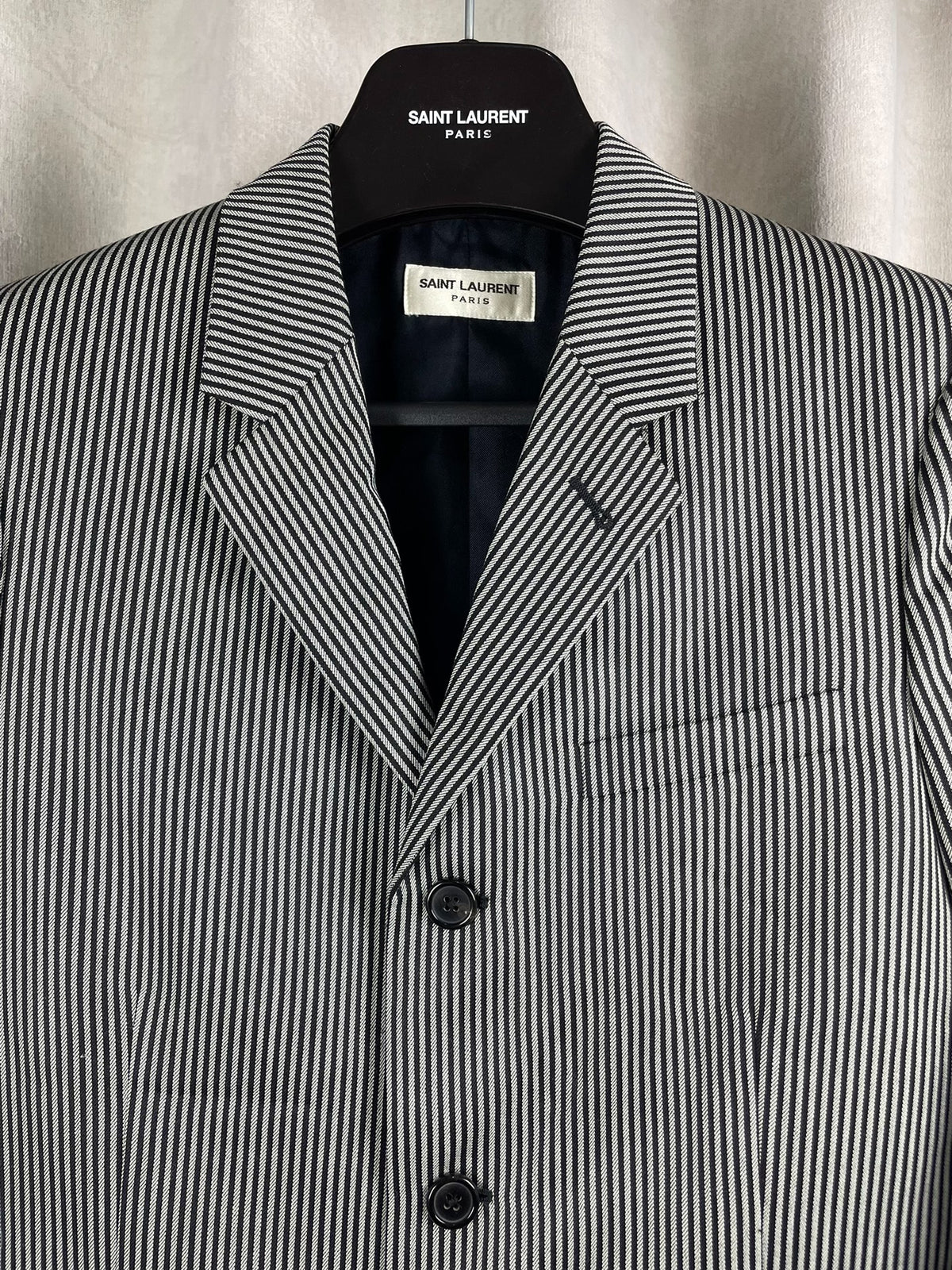 Saint Laurent SS15 Black White Stripe Suit