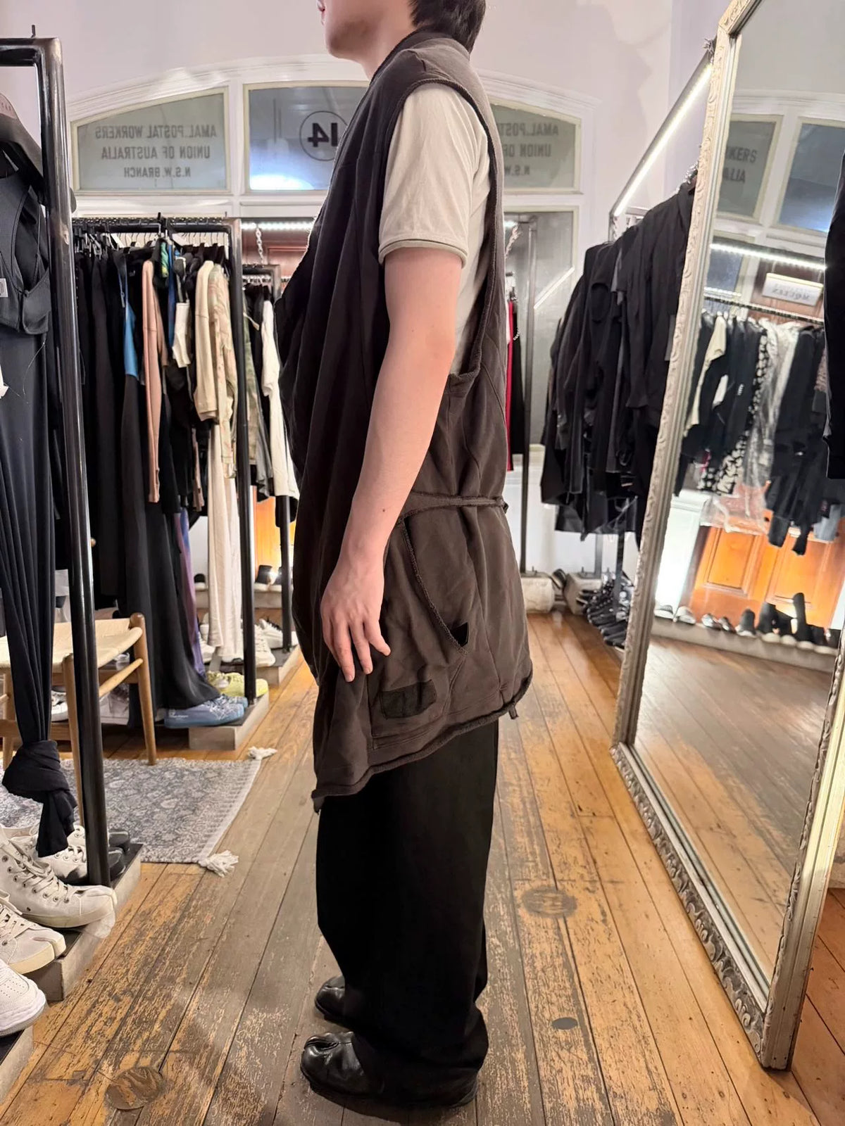 Julius FW10 Goth Ik Grey Zip-Up Cotton Vest