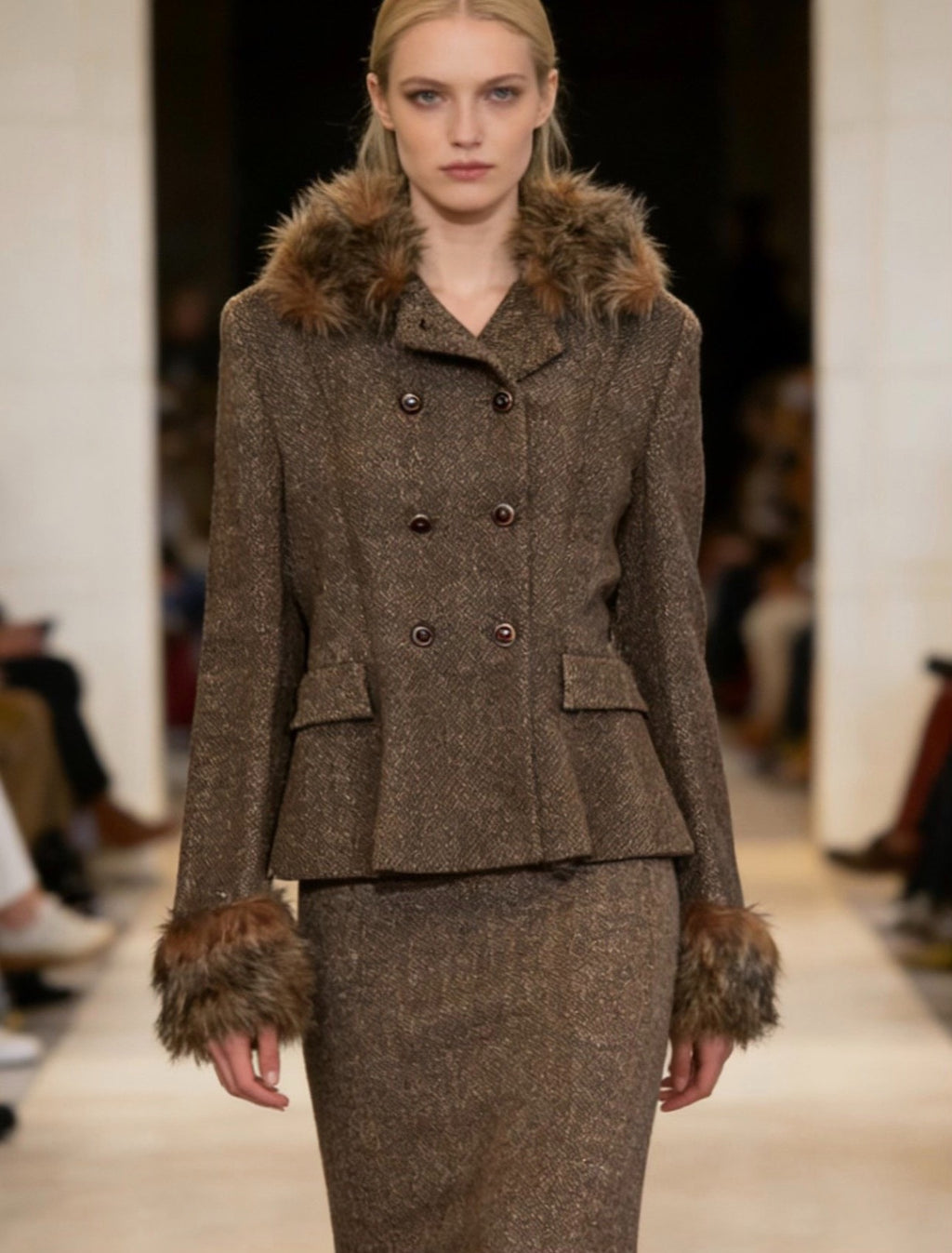 LEMAIRE 1998 Fall/Winter Runway Fur-Collar French-Style Jacket