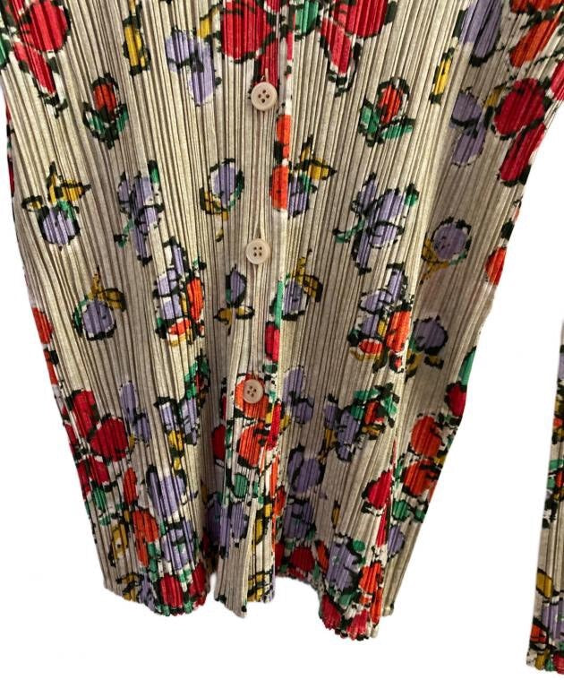 Issey Miyake Floral Pleated Shirt