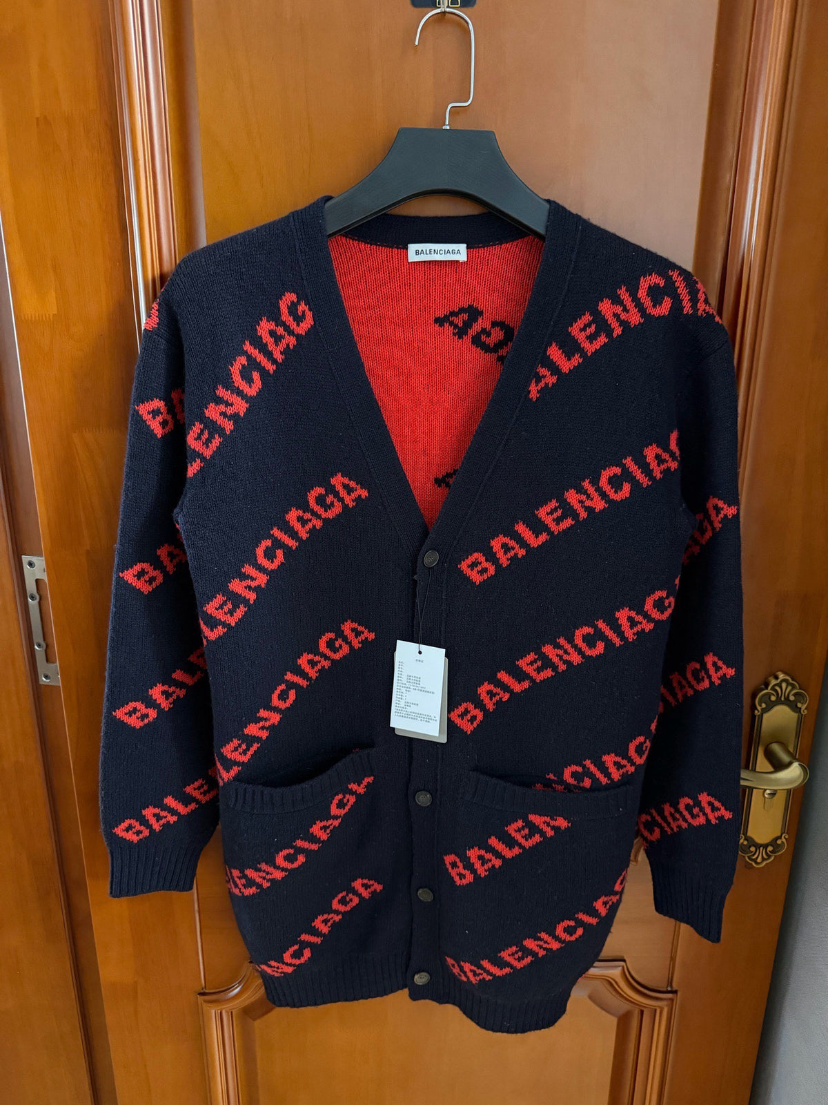 Balenciaga Black Blue Red Danmaku Cardigan