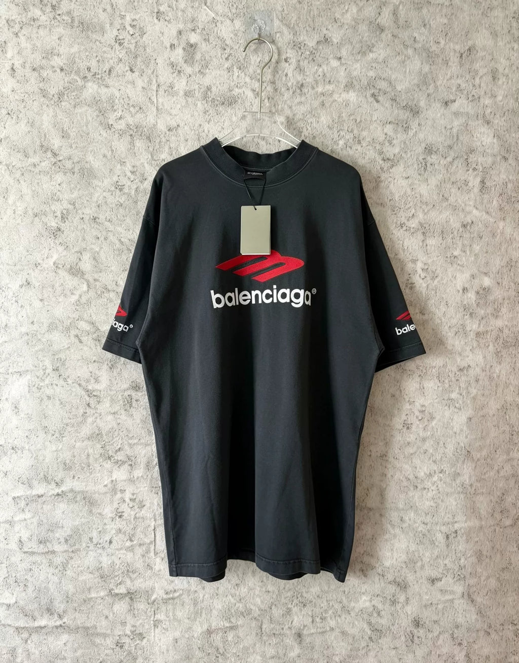 Balenciaga 3b Embroidered Short Sleeve Shirt