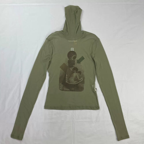 2003 Fall/Winter Jean Paul Gaultier Eye Print Elastic Mesh Turtleneck Long-Sleeve T-Shirt