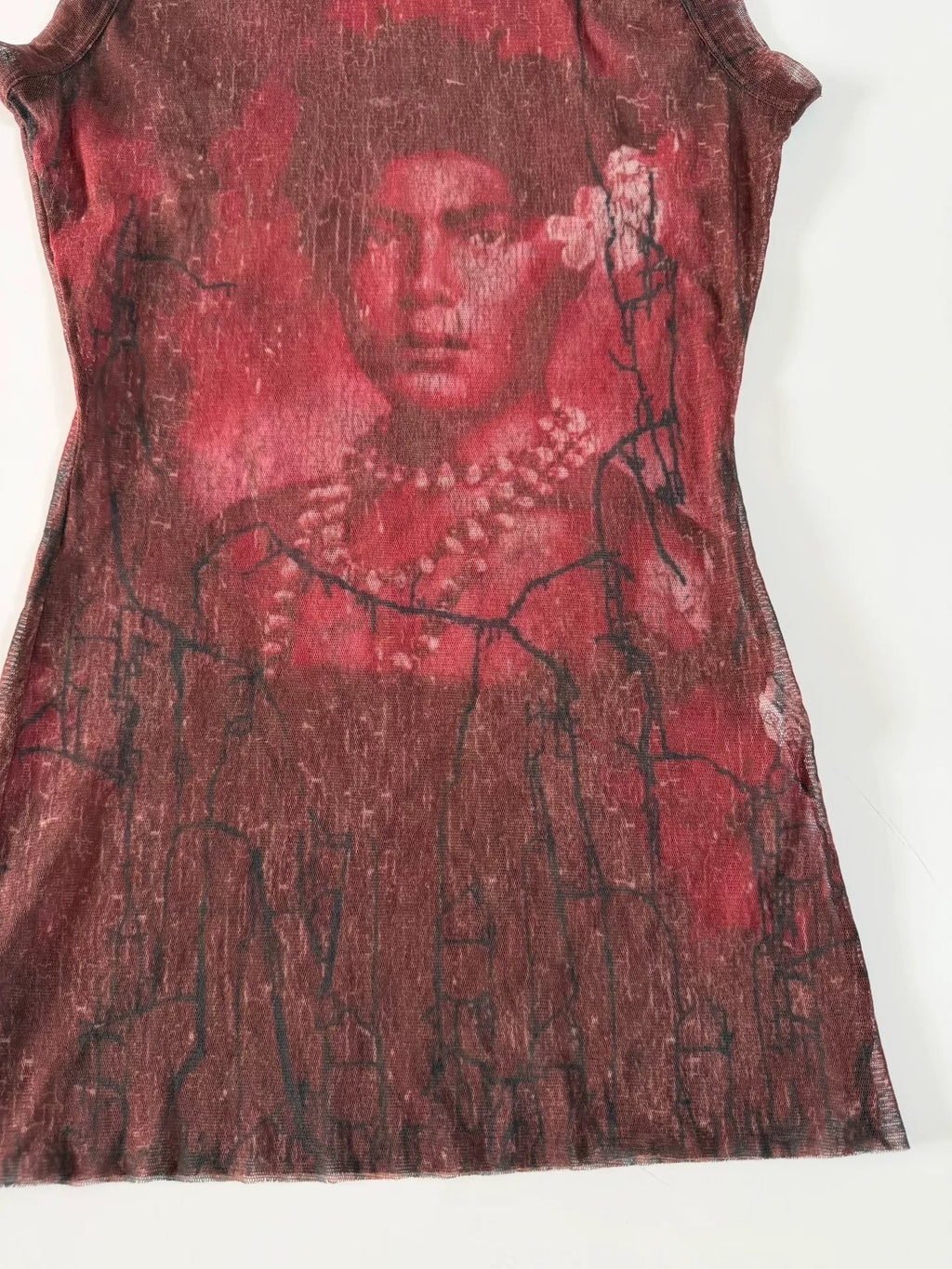 Jean Paul Gaultier Vintage Mesh Portrait Sleeveless Top