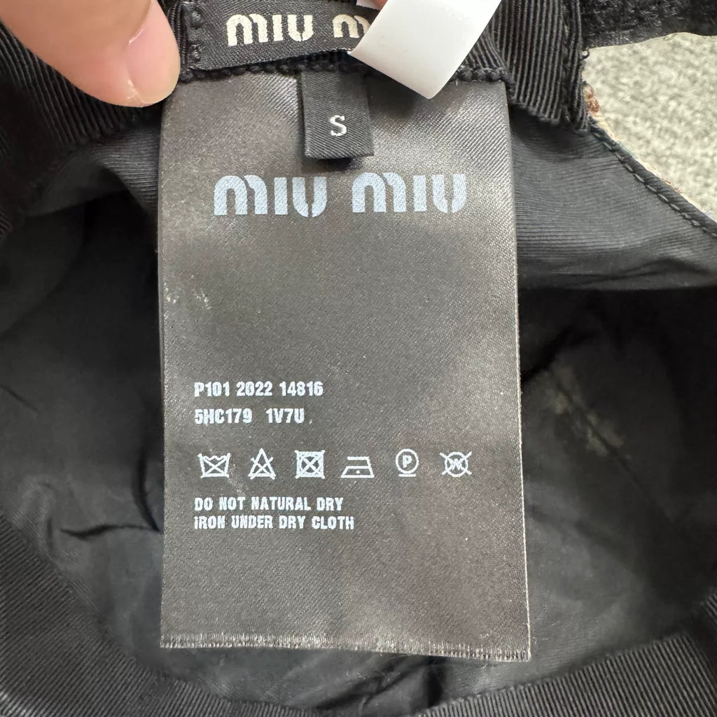 MIUMIU Plaid Wool Baseball Cap