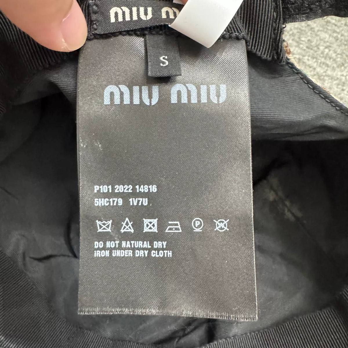 MIUMIU Plaid Wool Baseball Cap