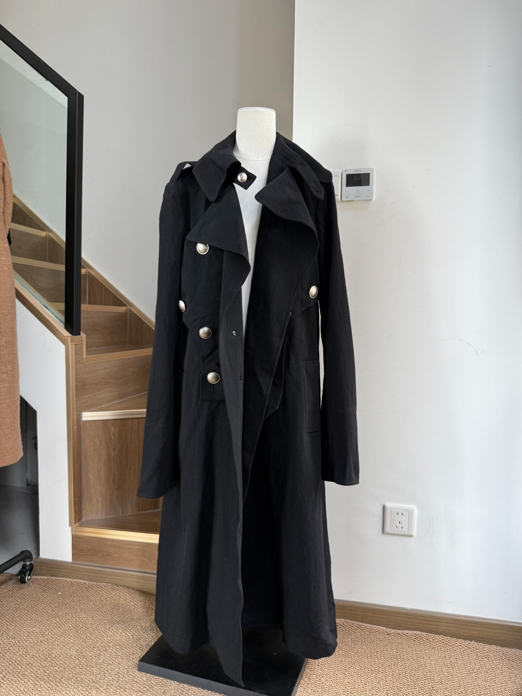 Yohji Yamamoto AW22 Double-Breasted Metal-Button Wool Coat