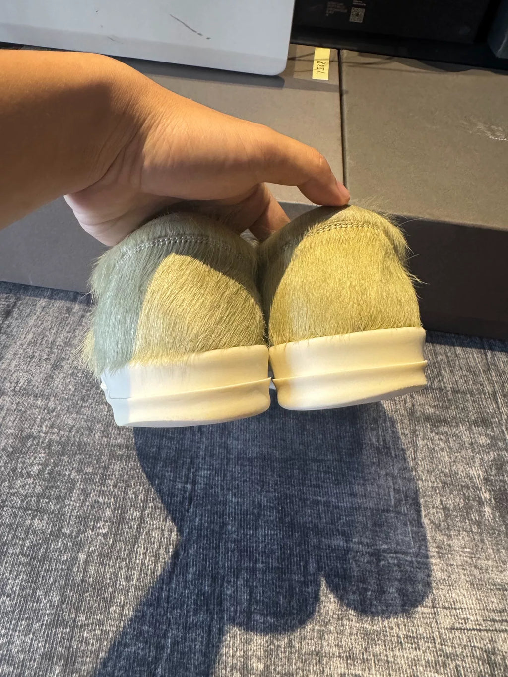 rick owens main line green horsehair Shoes
