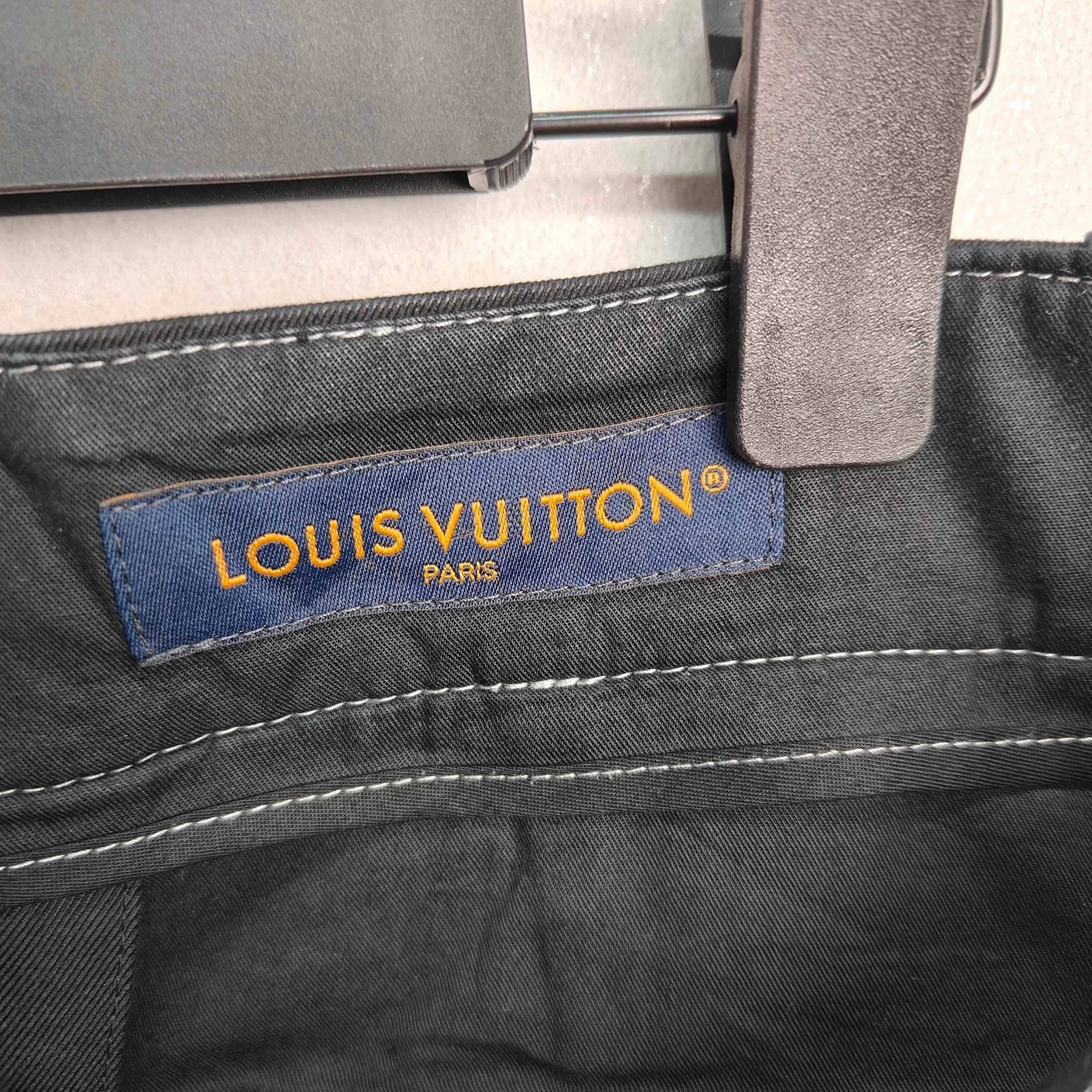 Louis Vuitton Black Embroidered Logo Flared Pants - Devines
