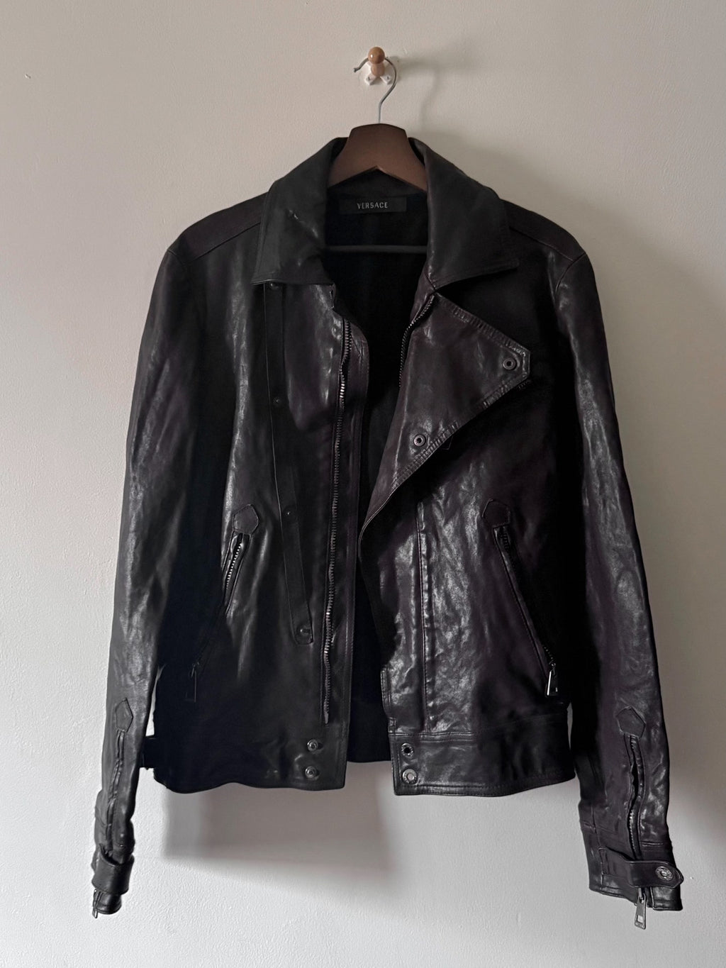 Versace 00s Multi Zip Leather Mainline Jacket
