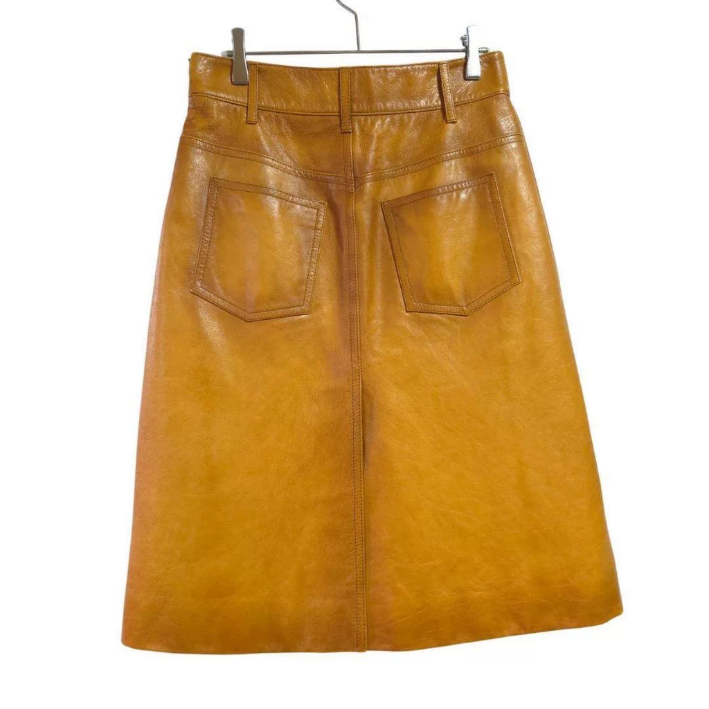 Prada AW17 Distressed Goat Leather Skirt