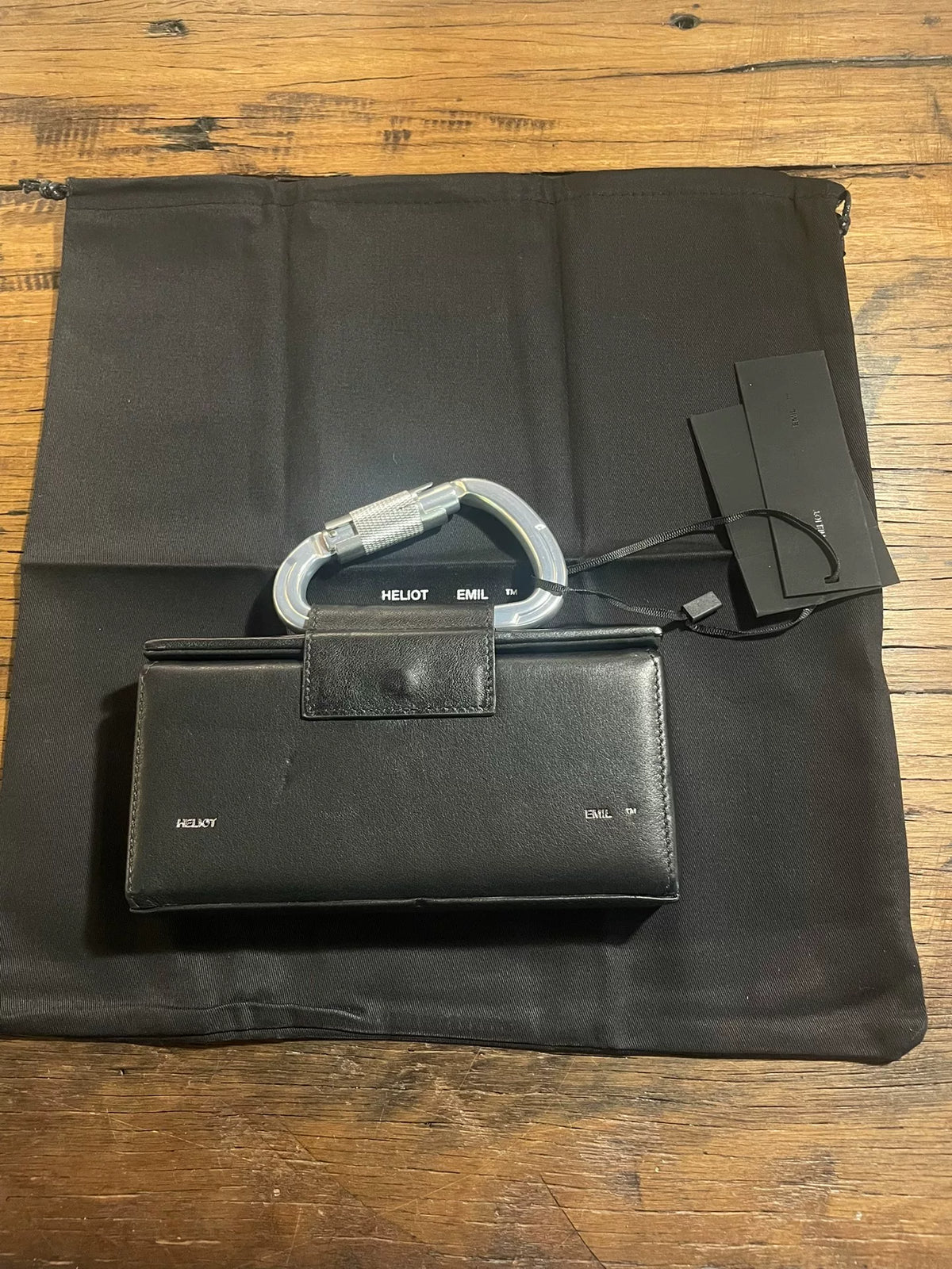 Heliot EMIL™ SS21 Black Carabiner Style Leather Tote Bag