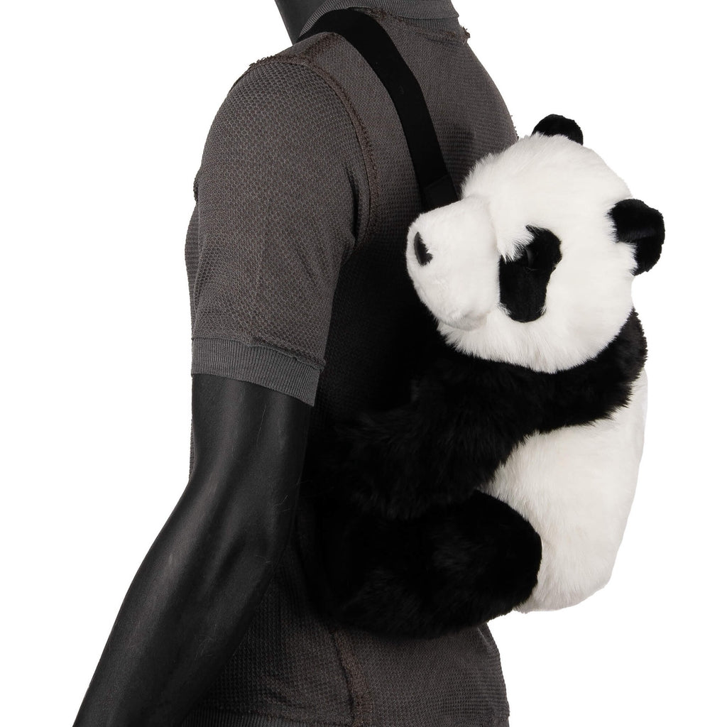 Dolce Gabbana Black Fur Plush Toy Panda Bear Backpack