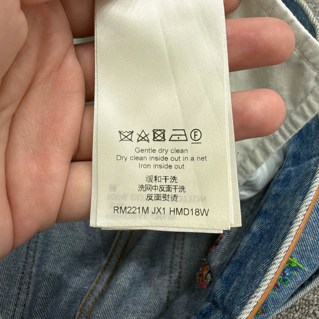 Louis Vuitton Floral Embroidered Denim Trousers