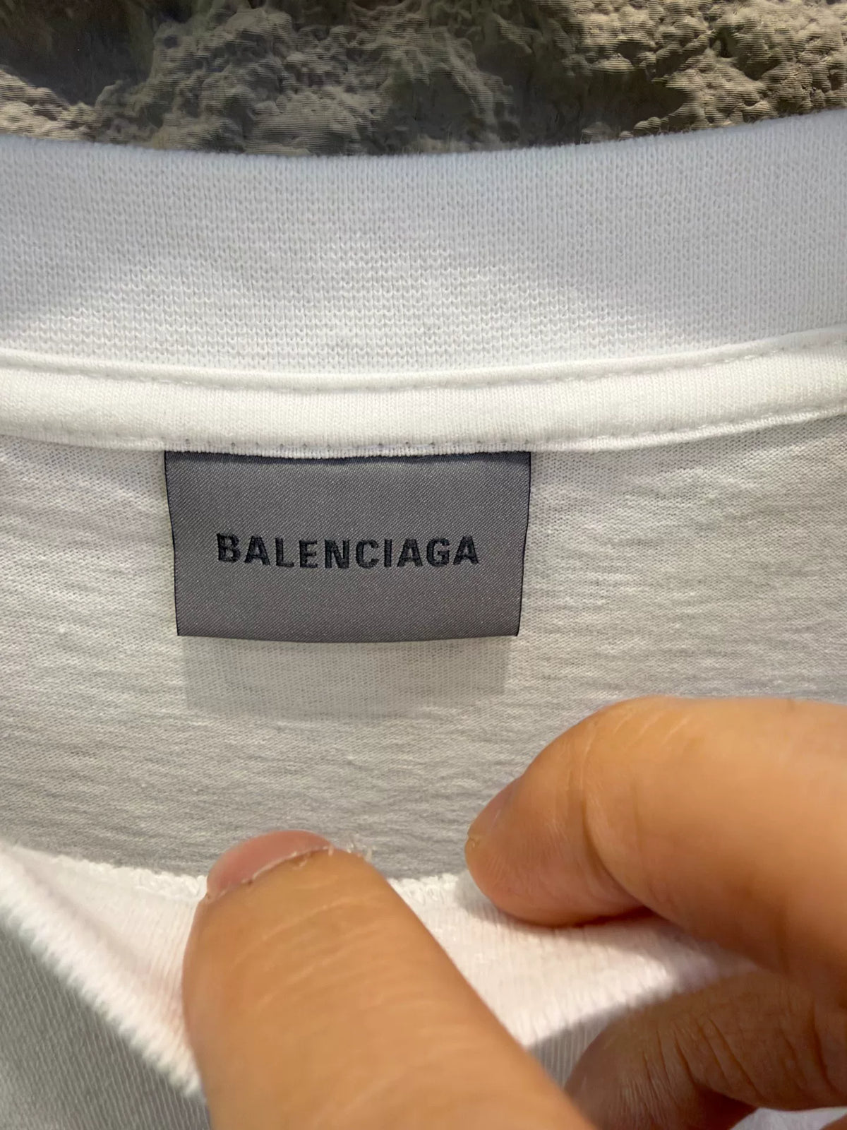 Balenciaga White Rainbow Letter Print Short Sleeve T-Shirt