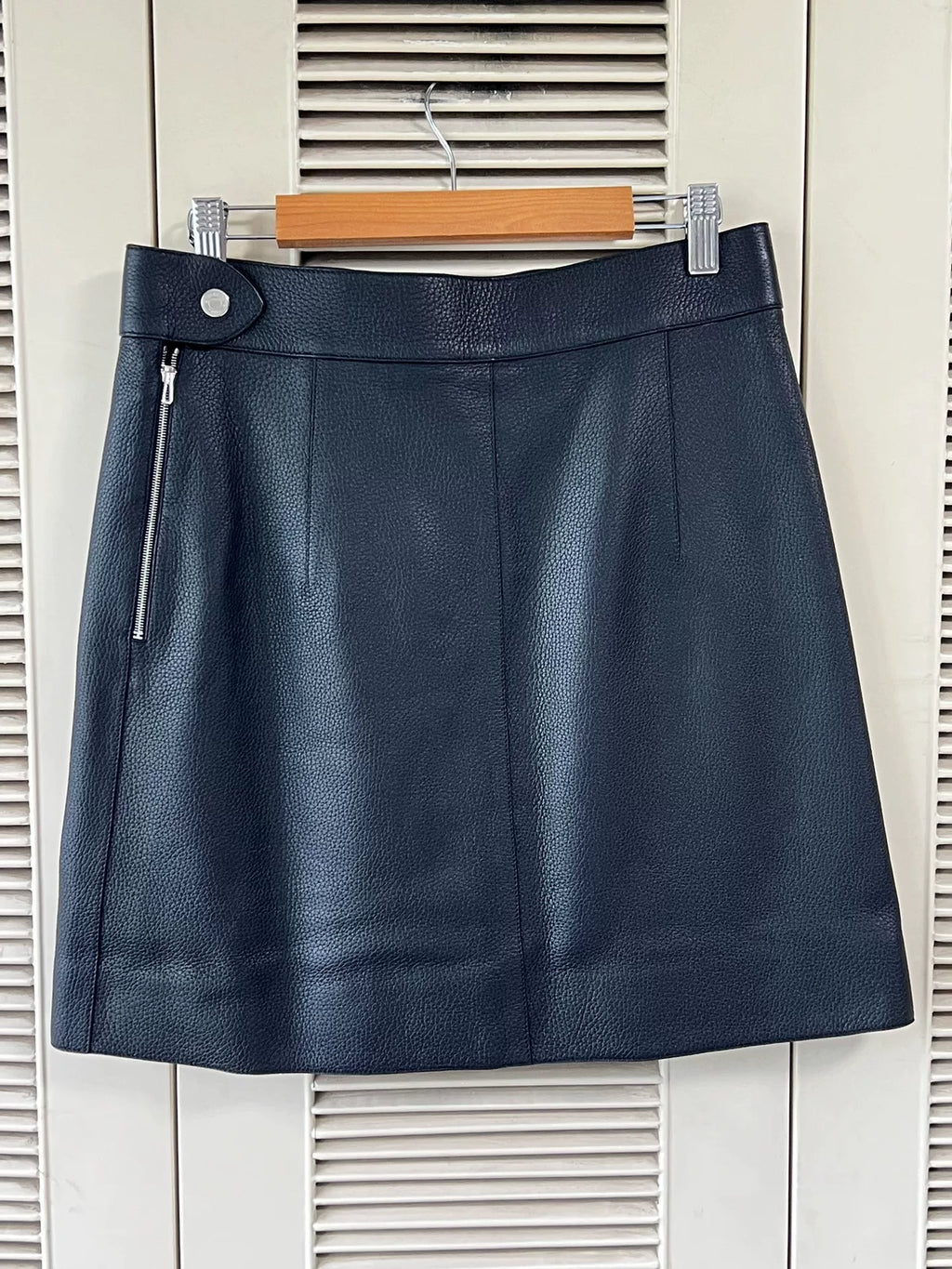 Hermes Herschel Black Leather Skirt