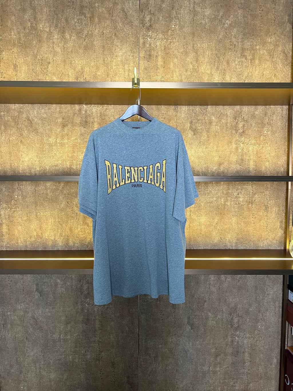 Balenciaga Yellow Logo Short Sleeve Top