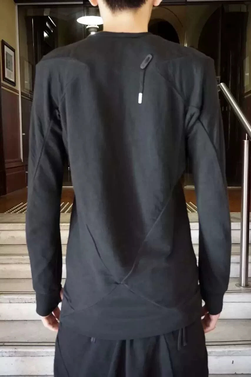Boris Bidjan Saberi SS16 Black Pullover 1 Object Dye Cotton Sweater