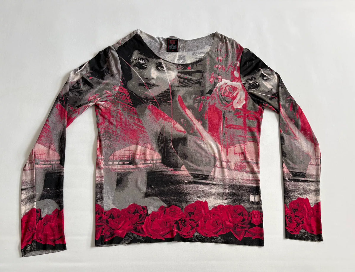 Jean Paul Gaultier Vintage Portrait Print Top