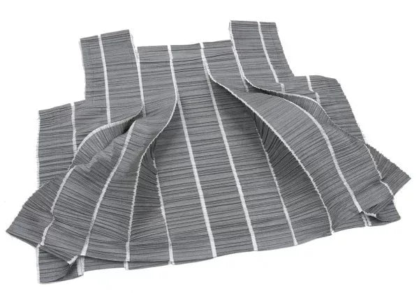 Issey Miyake Vintage Grey Striped Pleated Top