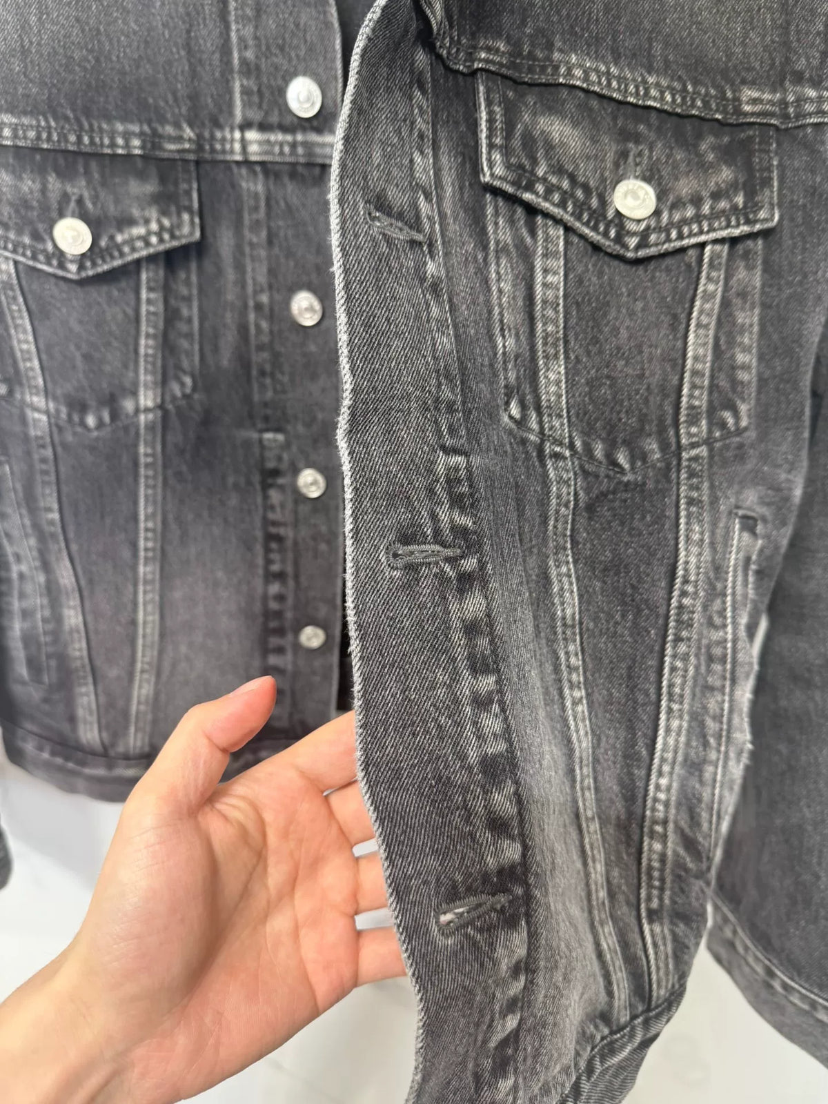 Balenciaga Black Printed Denim Jacket