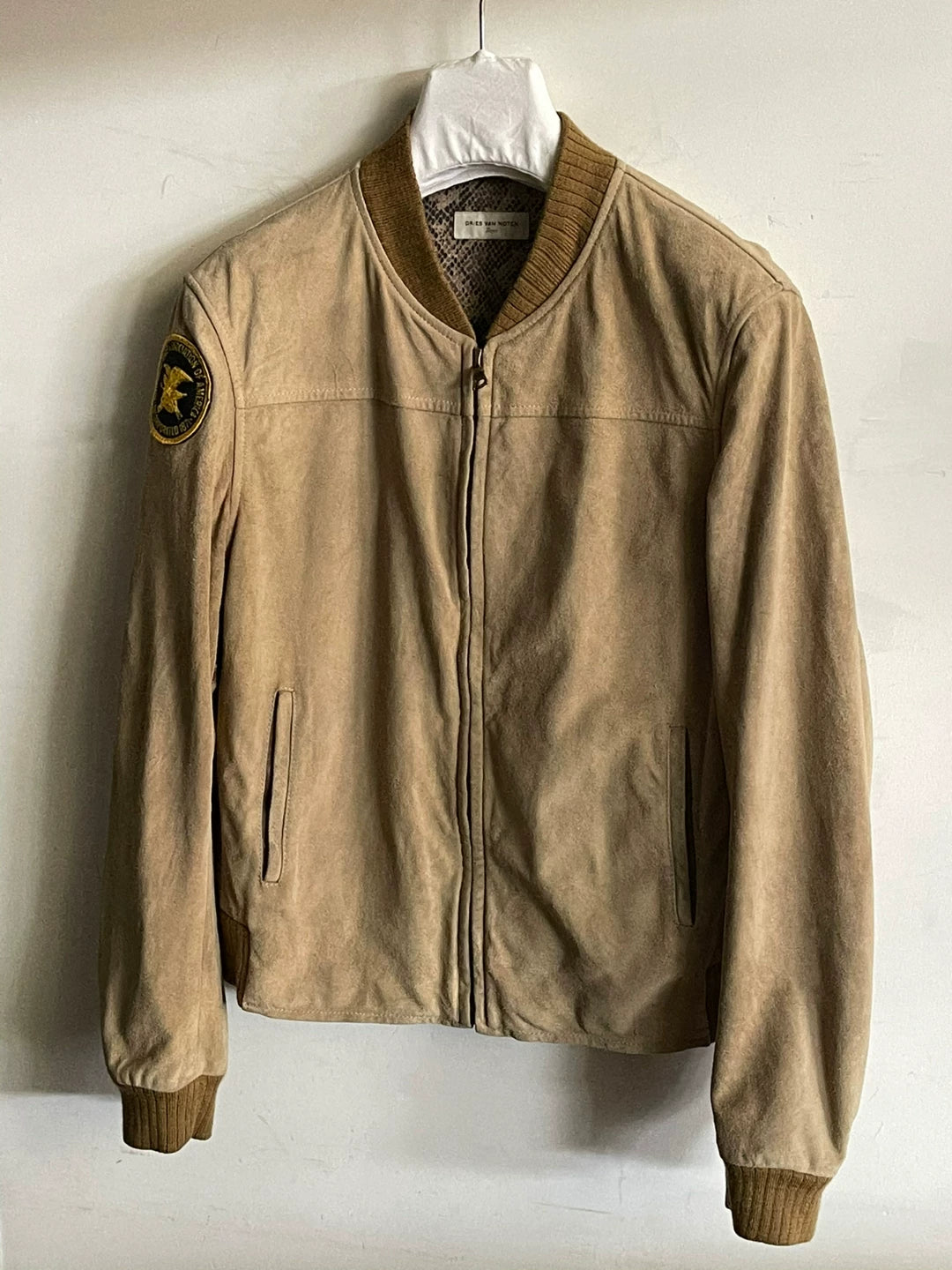 Dries Van Noten Snake Print Lining Suede Jacket