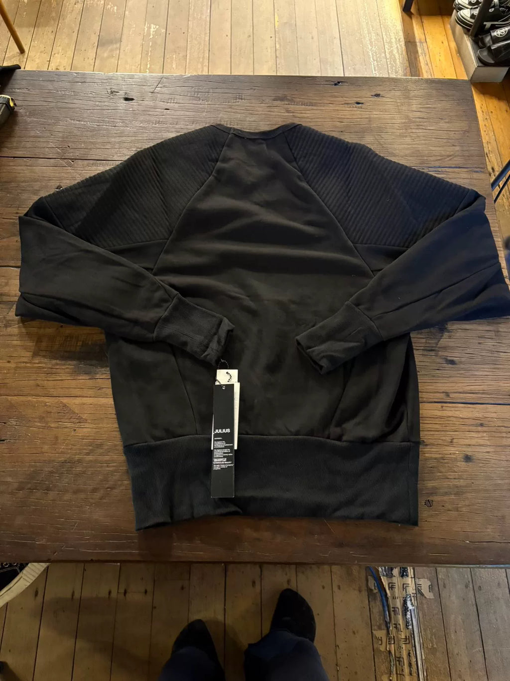 Julius AW17 Black Wide Sleeve Cotton Sweater