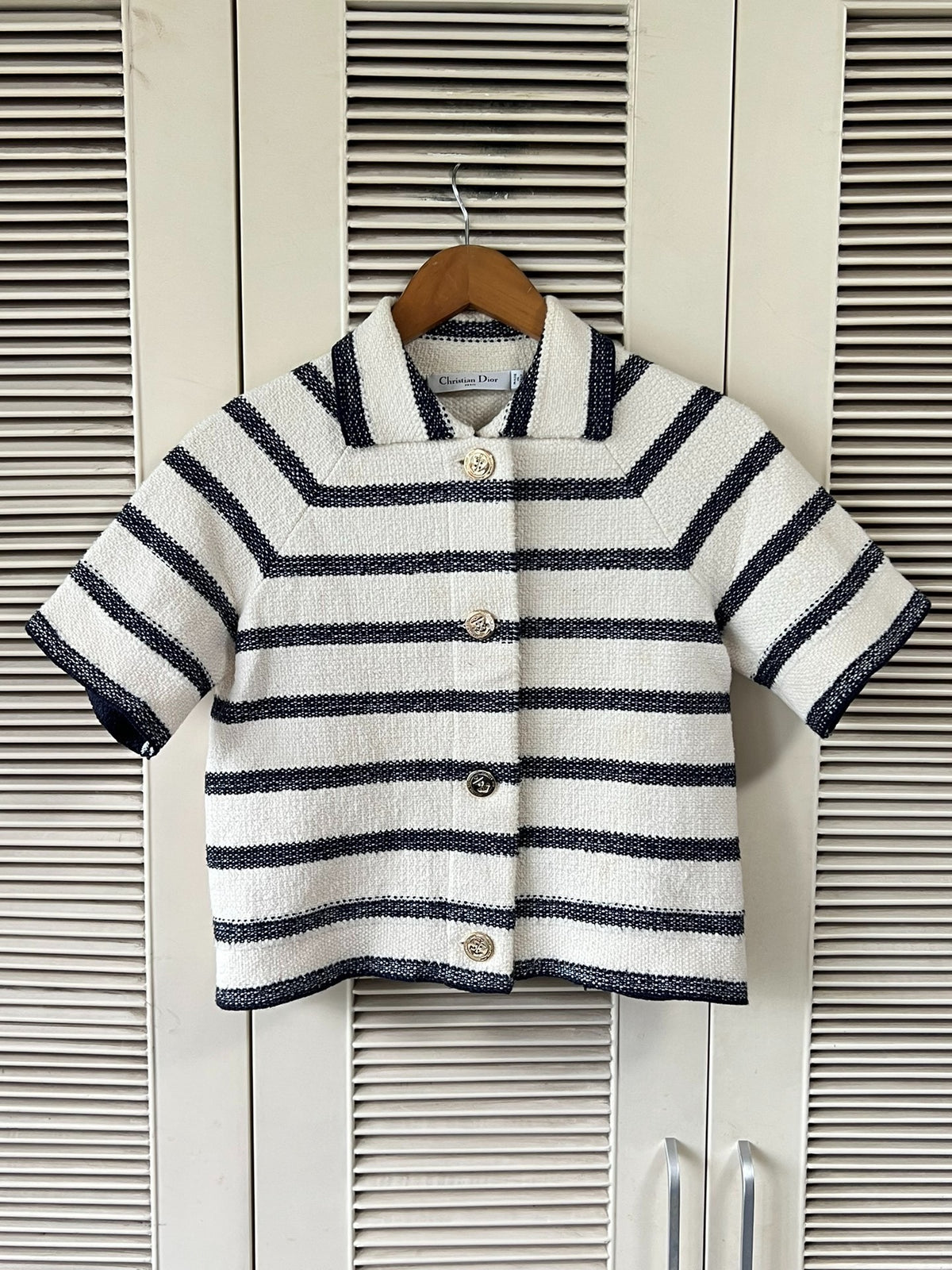 Dior Short Sleeve Striped Jacket